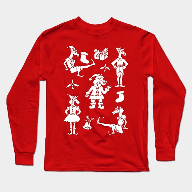 Christmas Unicorns Long Sleeve T-Shirt by Thatssounicorny